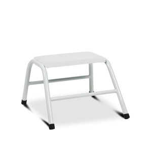 Upholstered one-step foot stool white