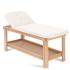 Wooden beauty treatment couch with 1 joint, face hole and table top