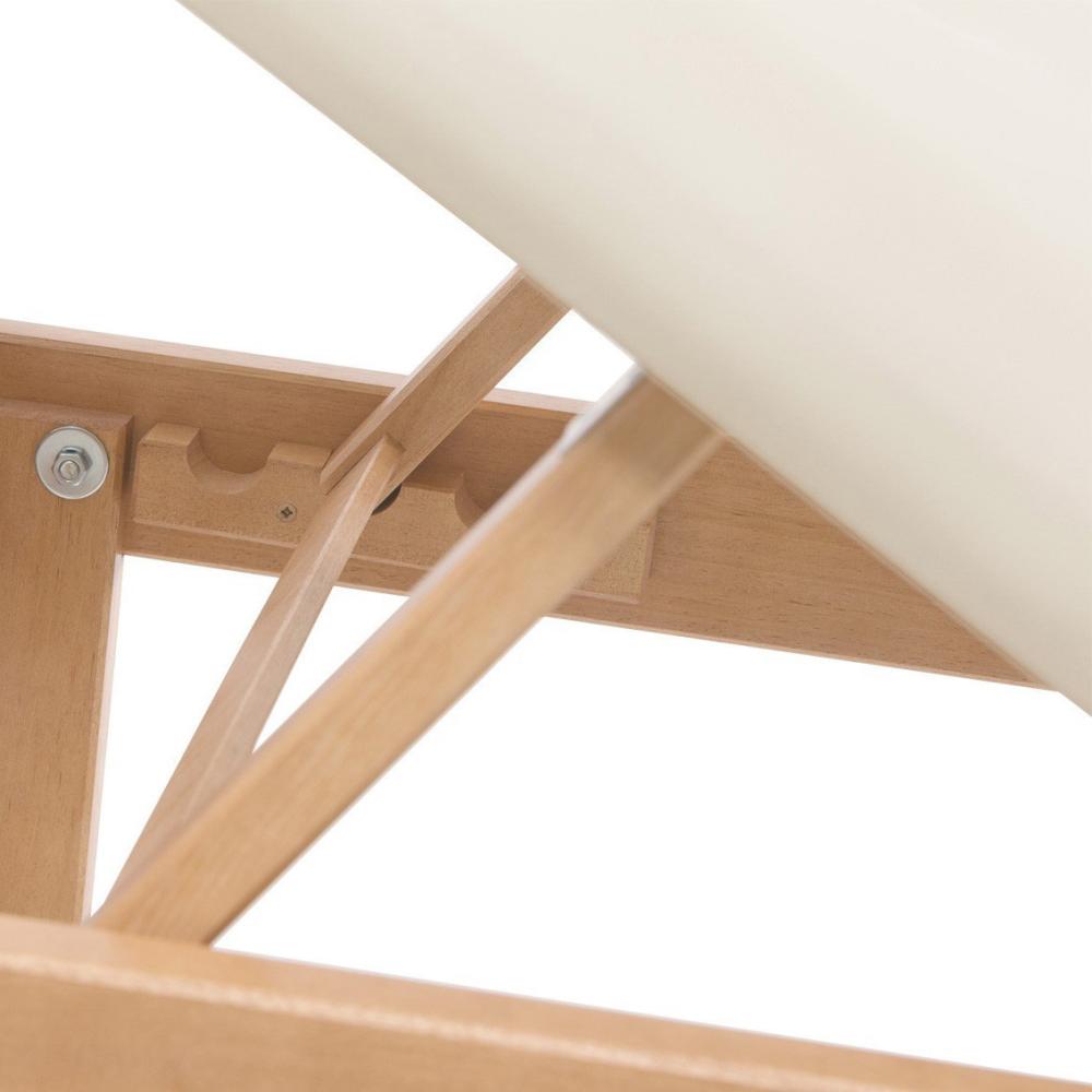 Wooden beauty treatment couch with 1 joint, face hole and table top