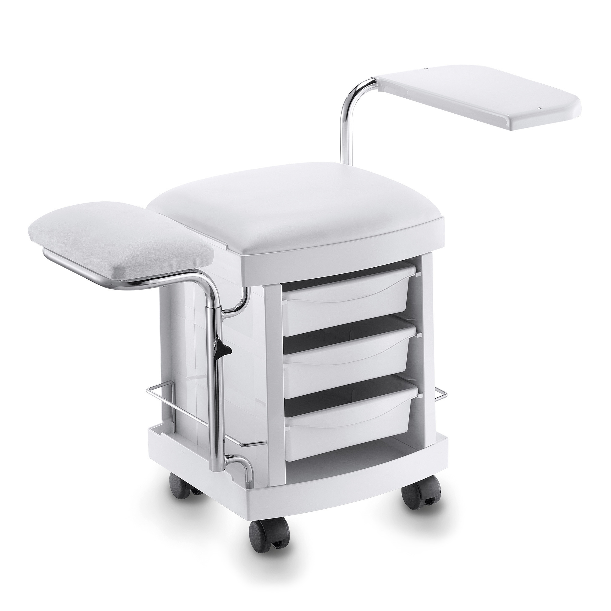 Carrello manicure e pedicure Bianco con sgabello
