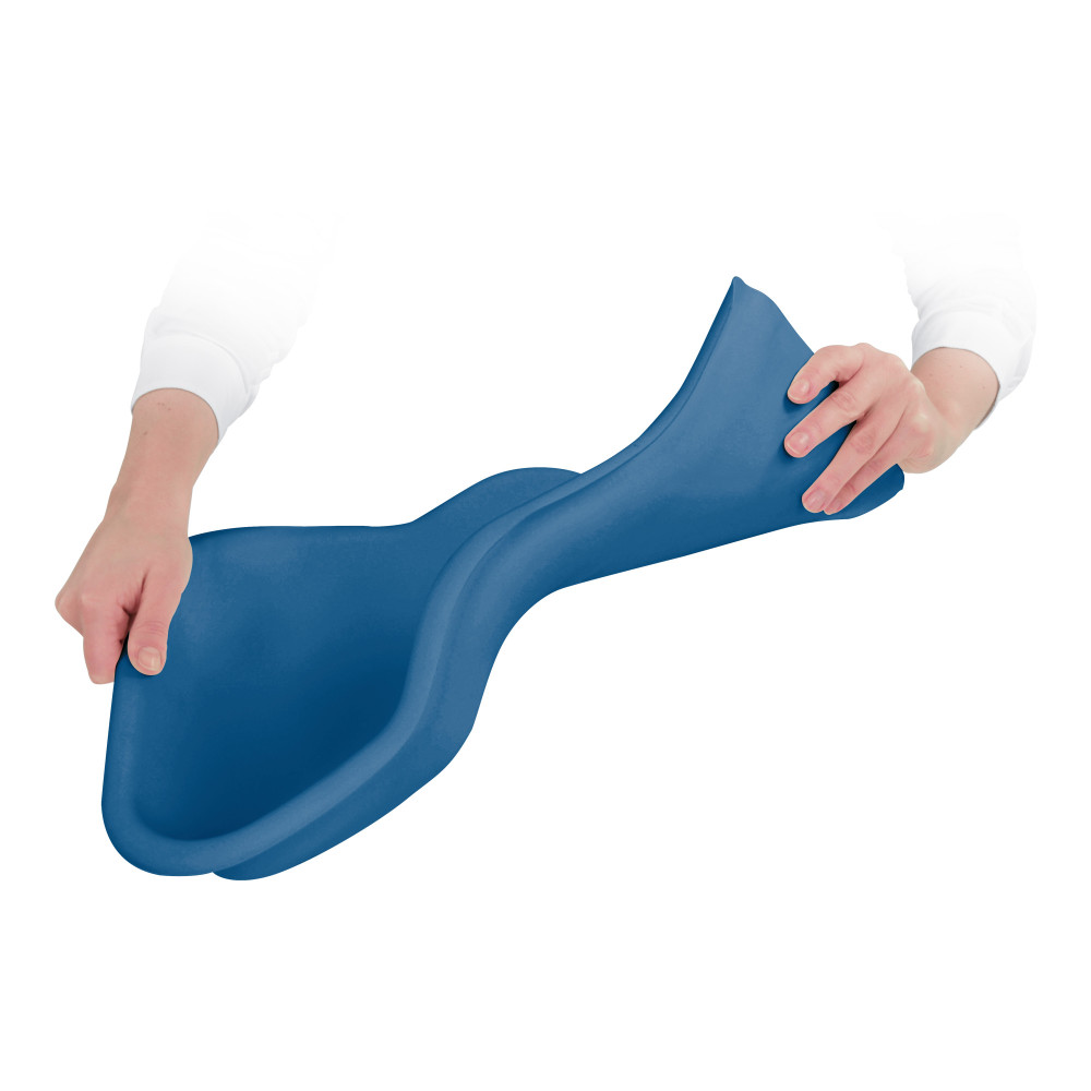 Augette de récuperation flexible pour la collecte des résidus de pédicure bleu pètrole