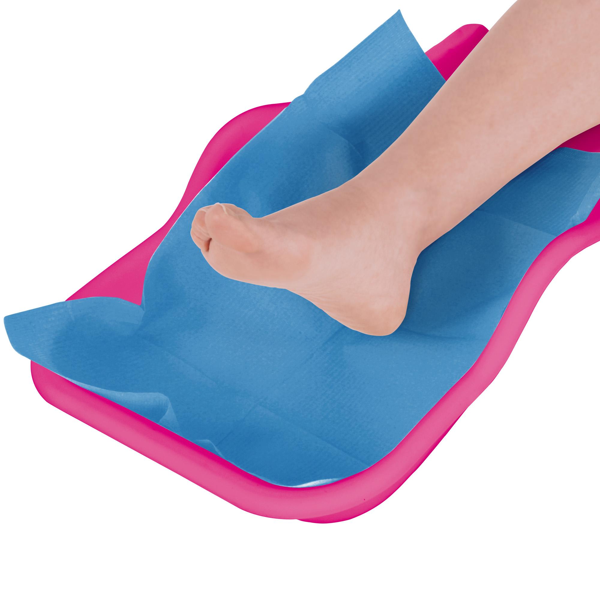 Sottogamba flexible Rosa Fluo para recoger los residuos de trabajo en el pie.
