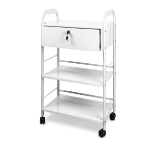 3-shelf free small white trolley