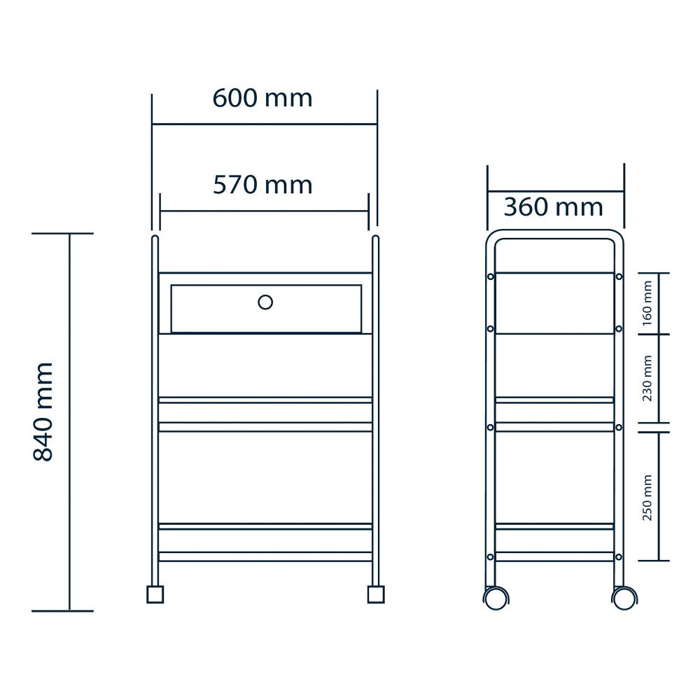 Small steel multipurpose trolley 