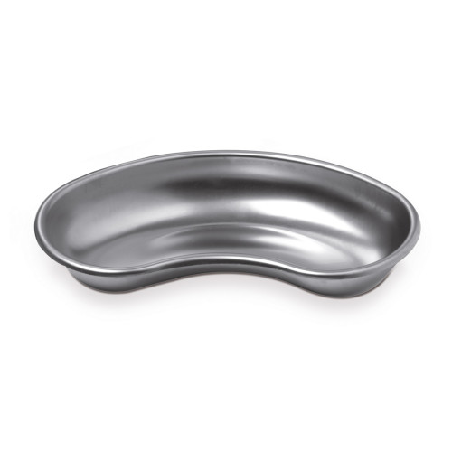 Stainless steel kidney-shaped basin for instruments, small size