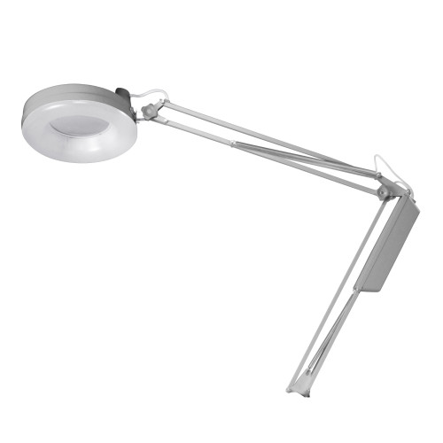 Lampe Afma avec néon et loupe à 3 dioptries gris argenté