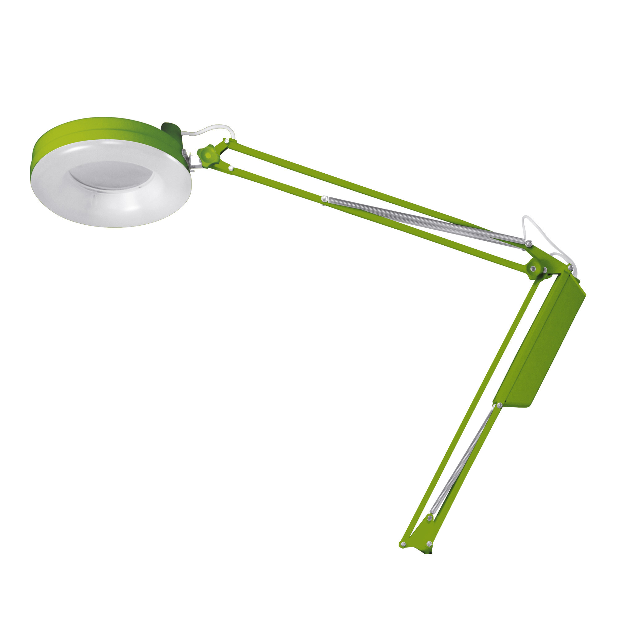 Lampada Afma con luce a neon e lente di ingrandimento a 5 diottrie verde