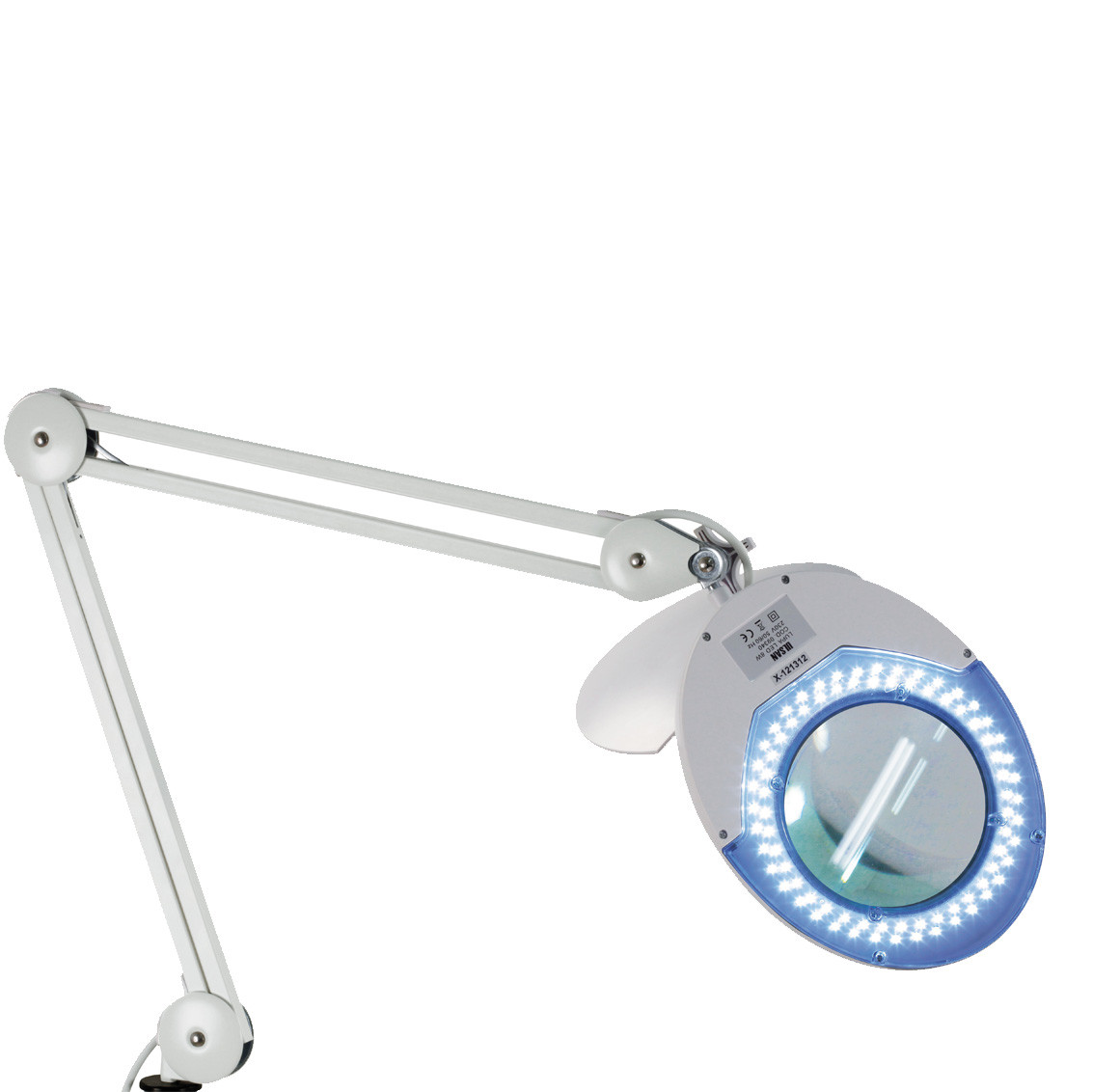 Led lamp with 5 diopter white magnifying glass
