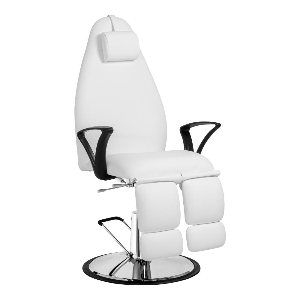 Hydraulic pedicure chair with fixed base white