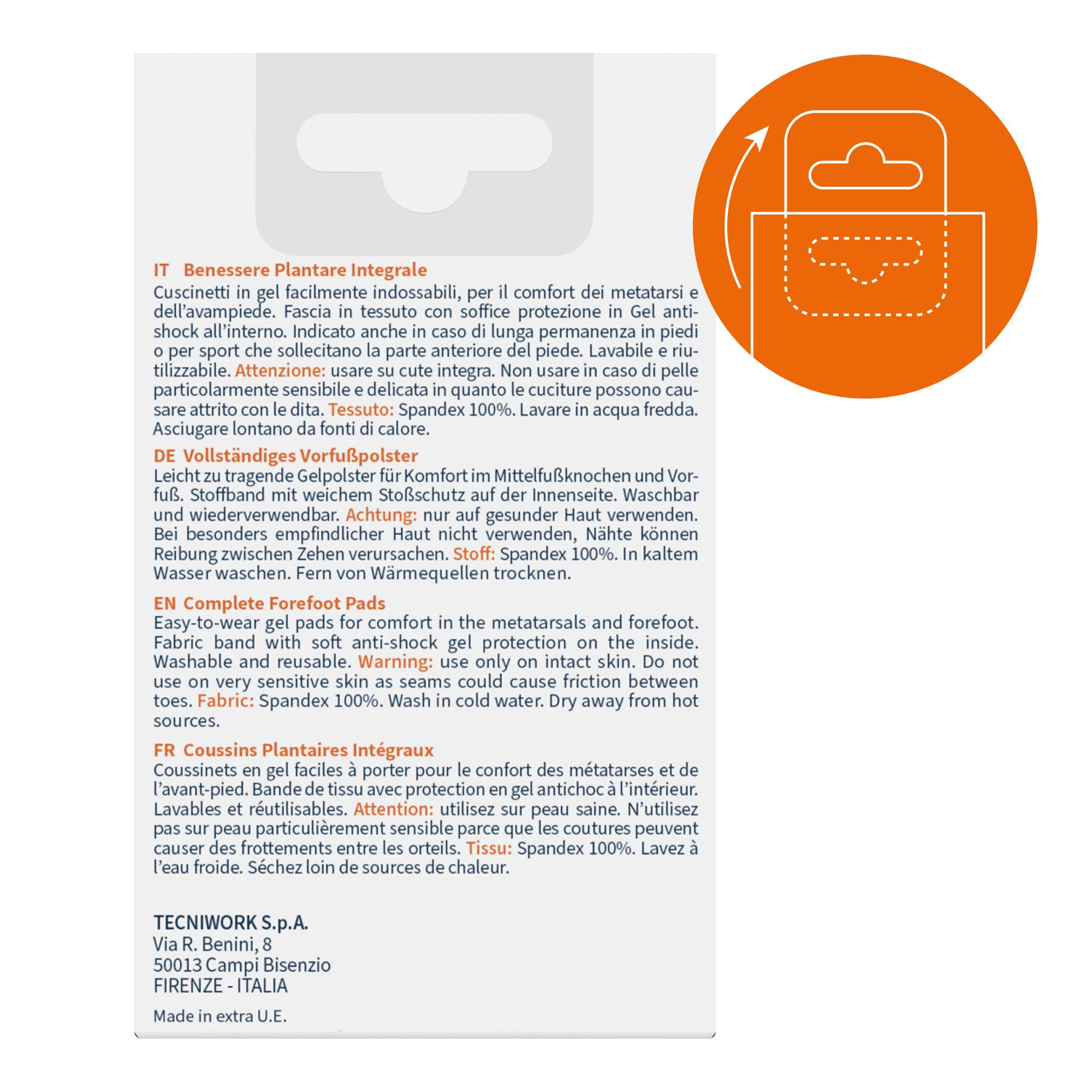 Cojines para el bienestar plantar en tejido y gel