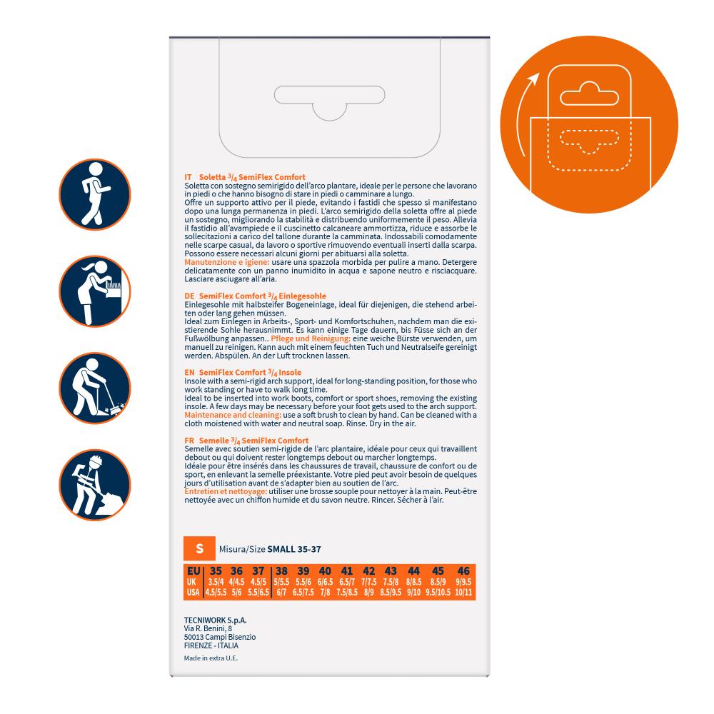 Semelles ¾ Semiflex sans soutien de l