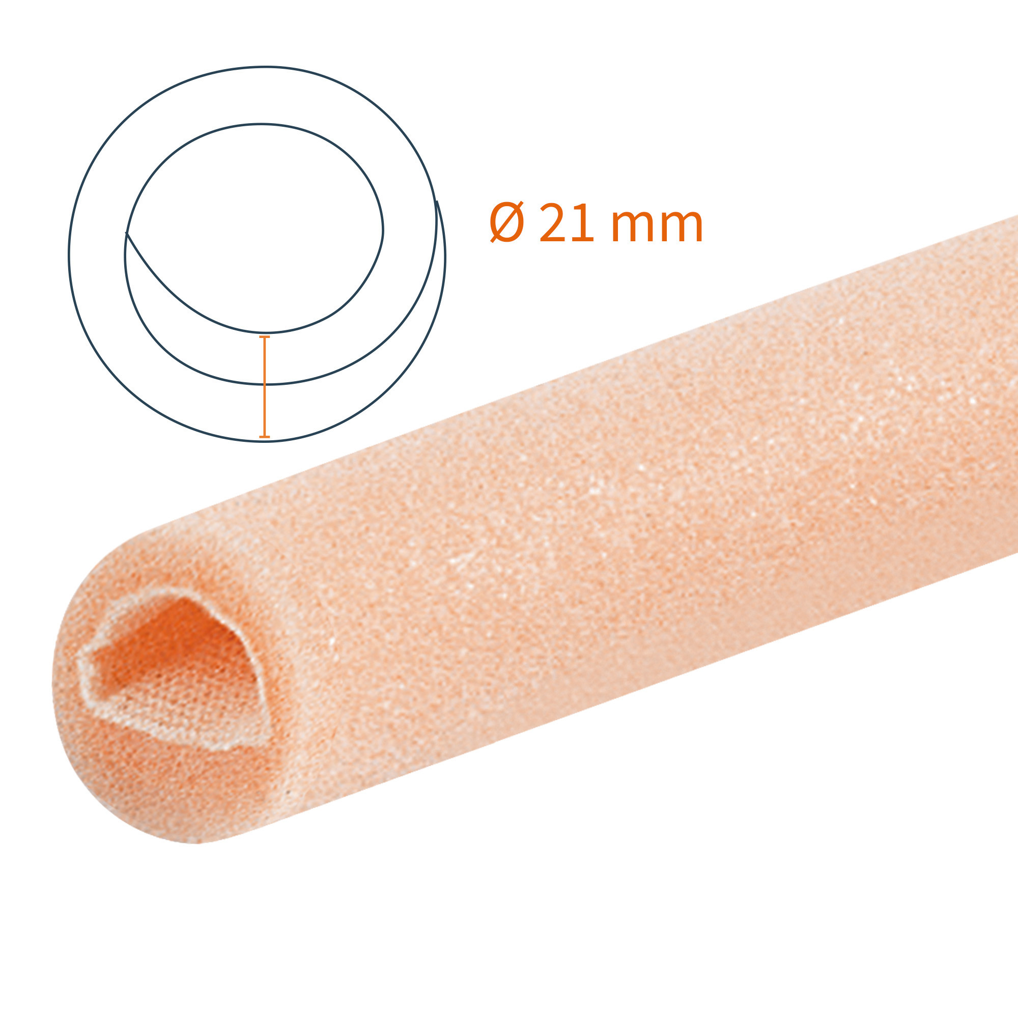 Protezione tubolare a doppio strato Tubifoam 21 mm CX 12 pz