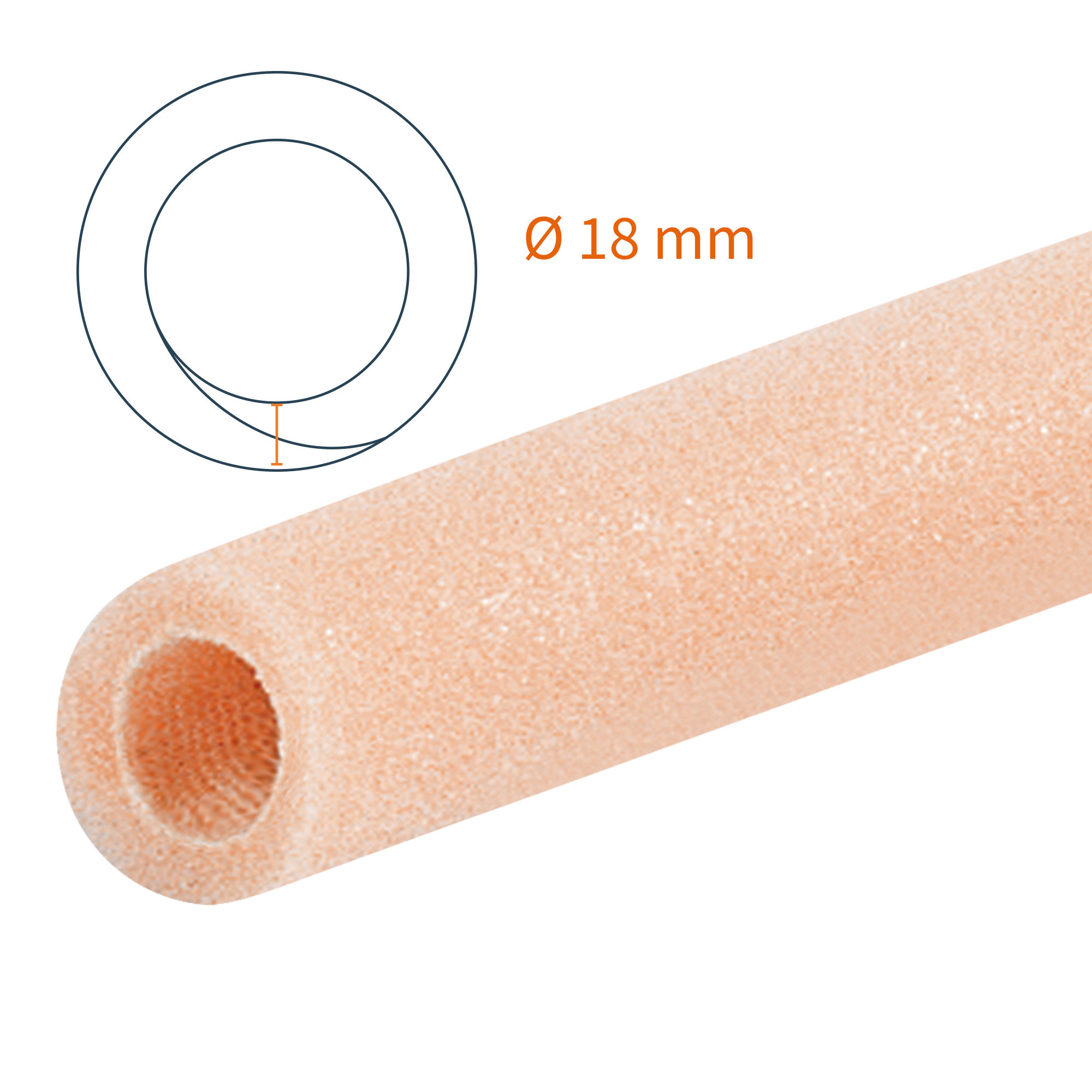 Tubifoam T-Foam protection tubulaire simple 18 mm B 12 pc