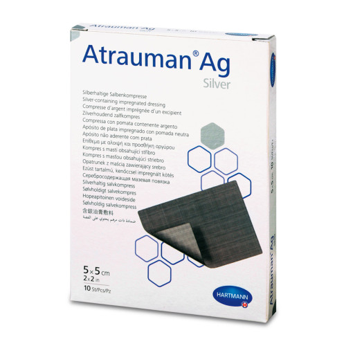 Atrauman Ag - Sterile Tablette mit silberbeschichteten Polyamidfasern 5 x 5 cm 10 Stück