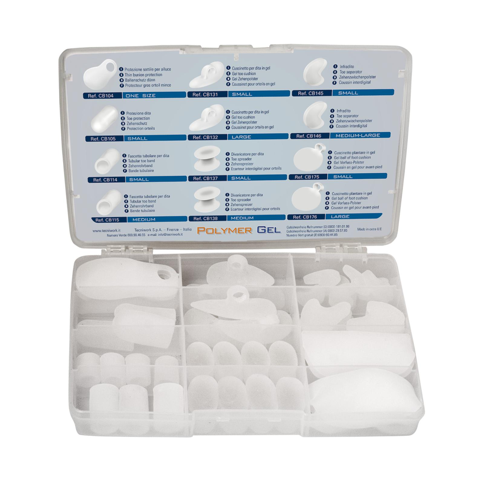 Protectores para los pies en Tecniwork Polymer Gel transparente Kit de 52 unidades