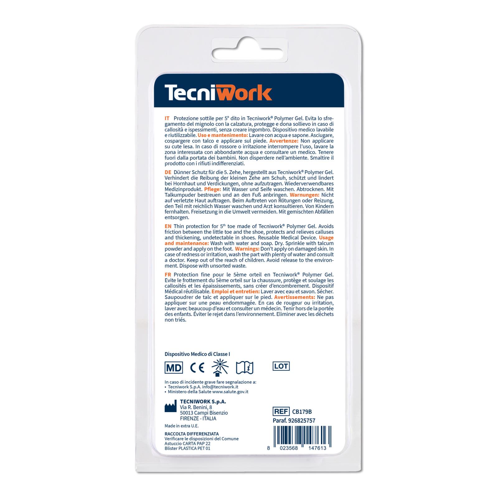 Petit orteil protection fine Bio-Gel en Tecniwork® Polymer Gel transparent