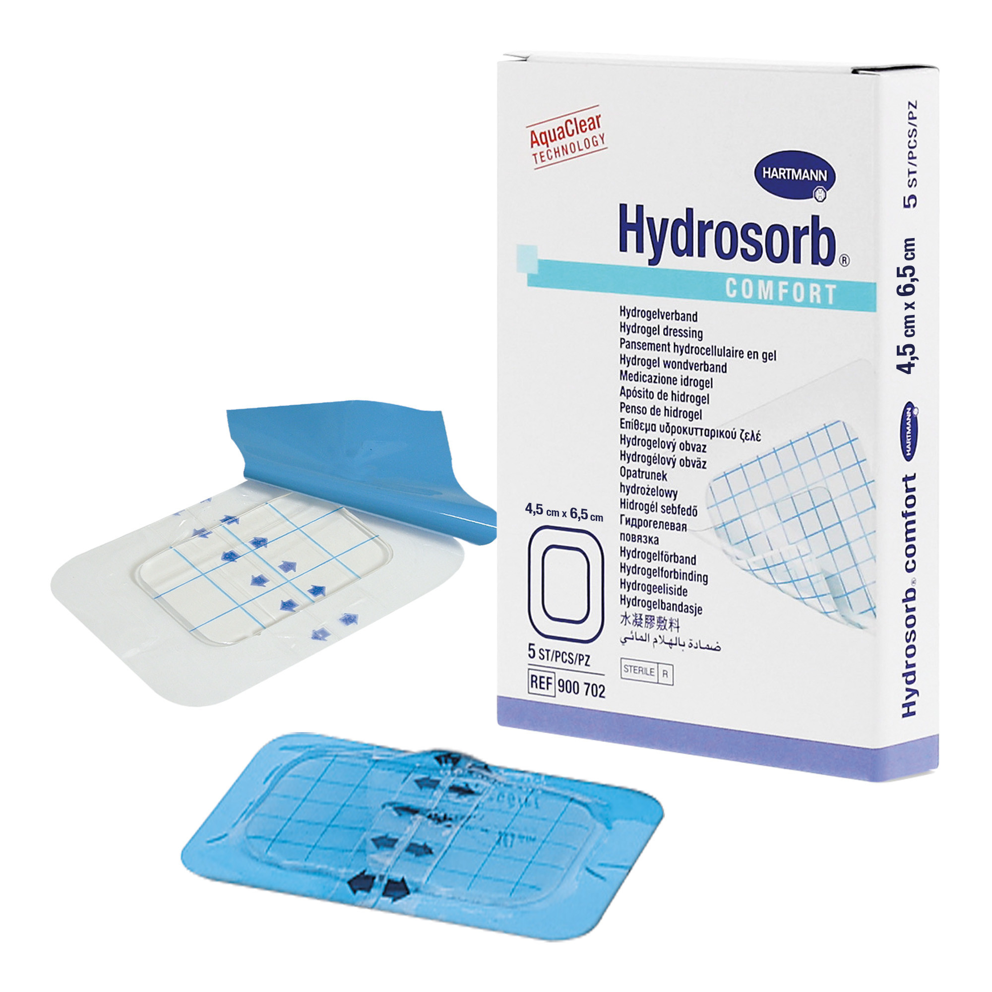 Hydrosorb Comfort - Hypoallergene transparente Wundauflage 4,5 x 6,5 cm 5 Stück