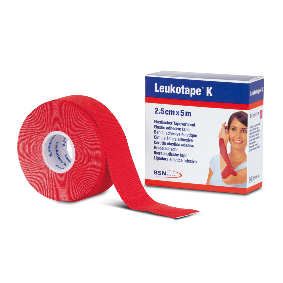 Leukotape K rouge - bande élastique pour taping neuromusculaire 2,5 m x 5 m 1 pc