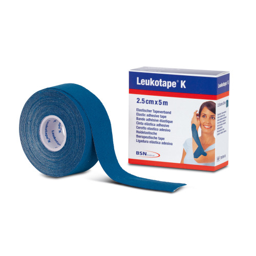 Leukotape K bleu - bande élastique pour taping neuromusculaire 2,5 cm x 5 m 1 pc