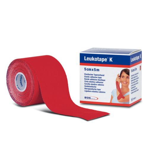 Leukotape K rouge - bande élastique pour taping neuromusculaire 5 cm x 5 m 1 pc