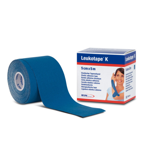 Leukotape K bleu - bande élastique pour taping neuromusculaire 5 cm x 5 m 1 pc