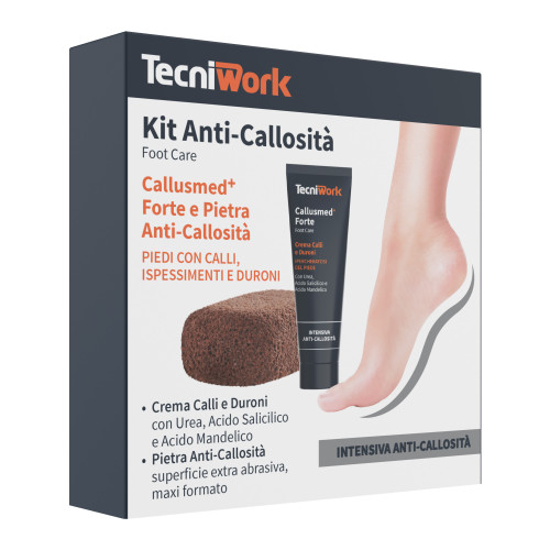 Callusmed Forte crème pour les pieds et pierre abrasive Kit complet anti-callosité 2 pc