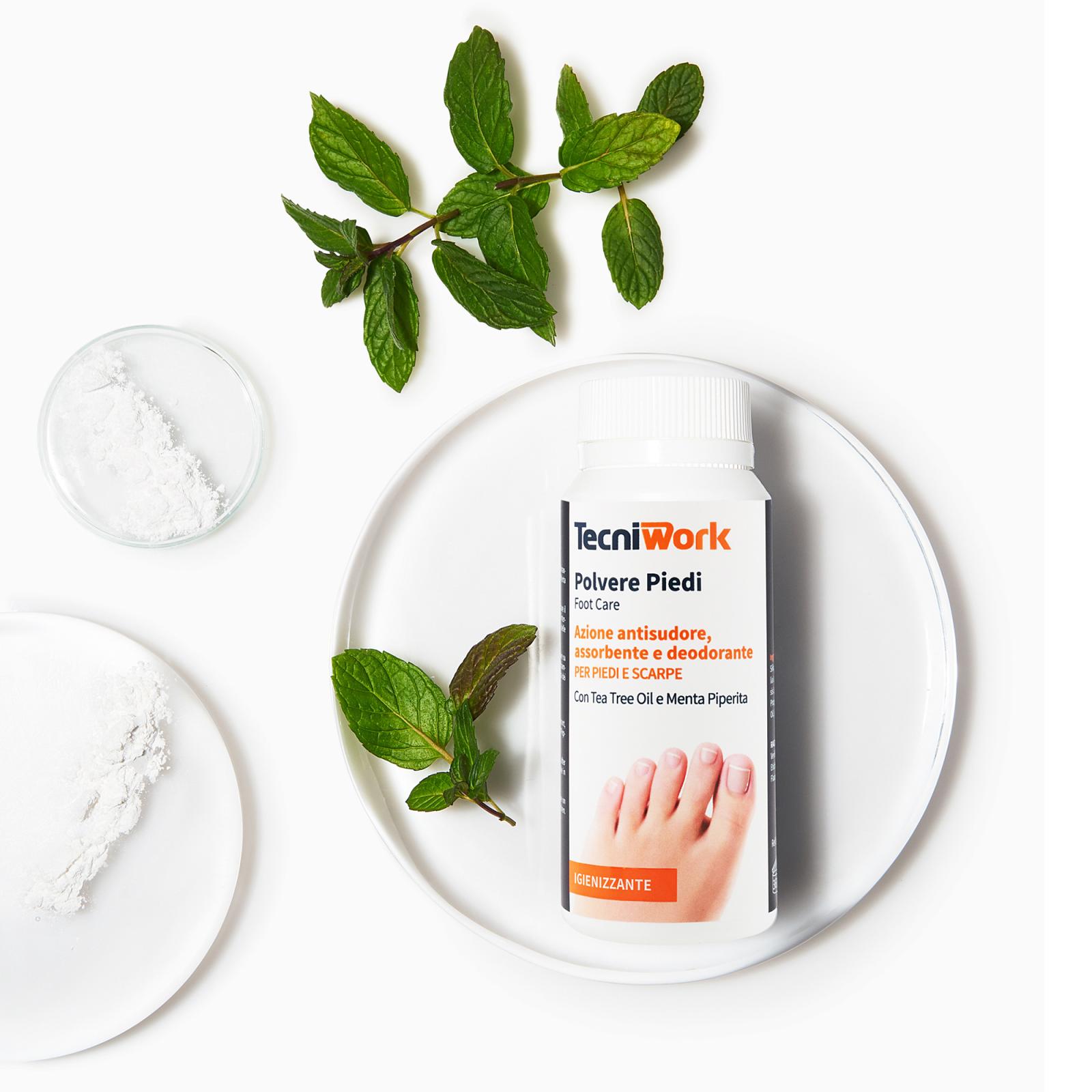 Polvo higienizante, desodorante, absorbente y refrescante para pies, 75 g.