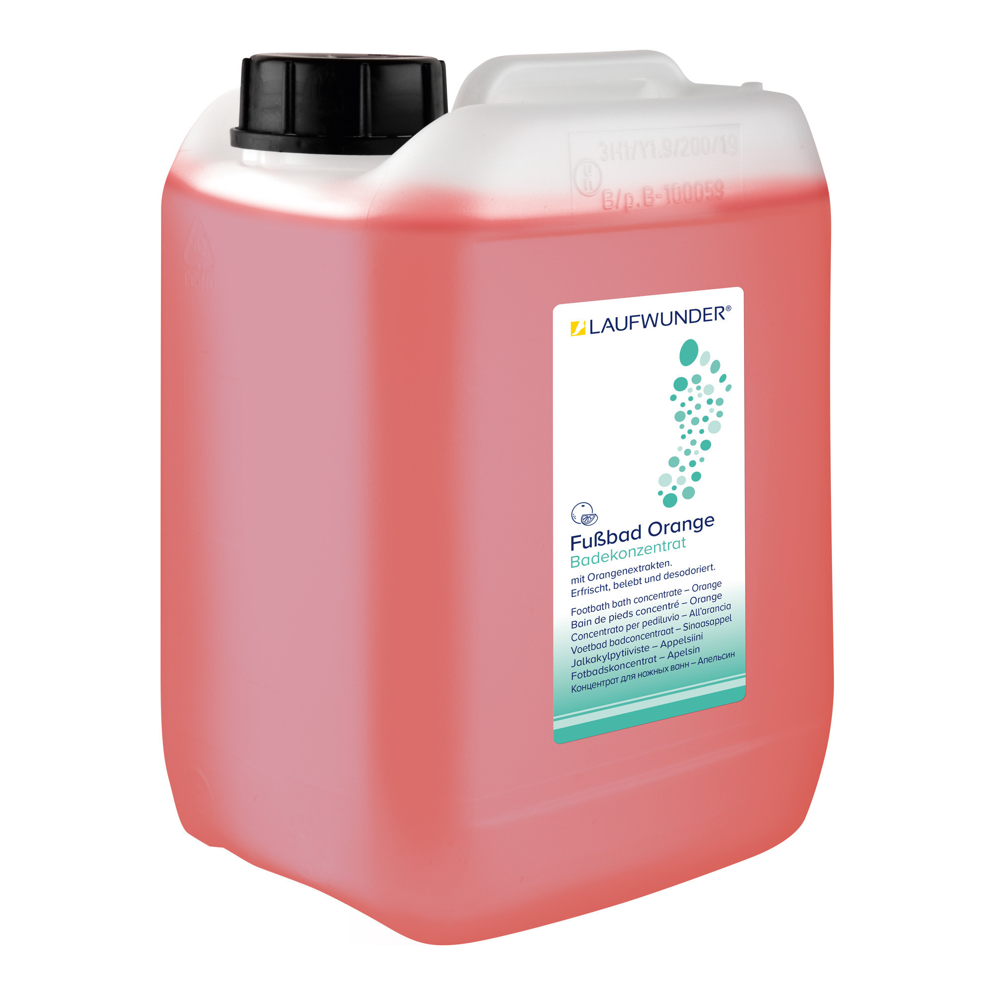 Energising, refreshing and deodorising concentrated footbath with orange 5 l