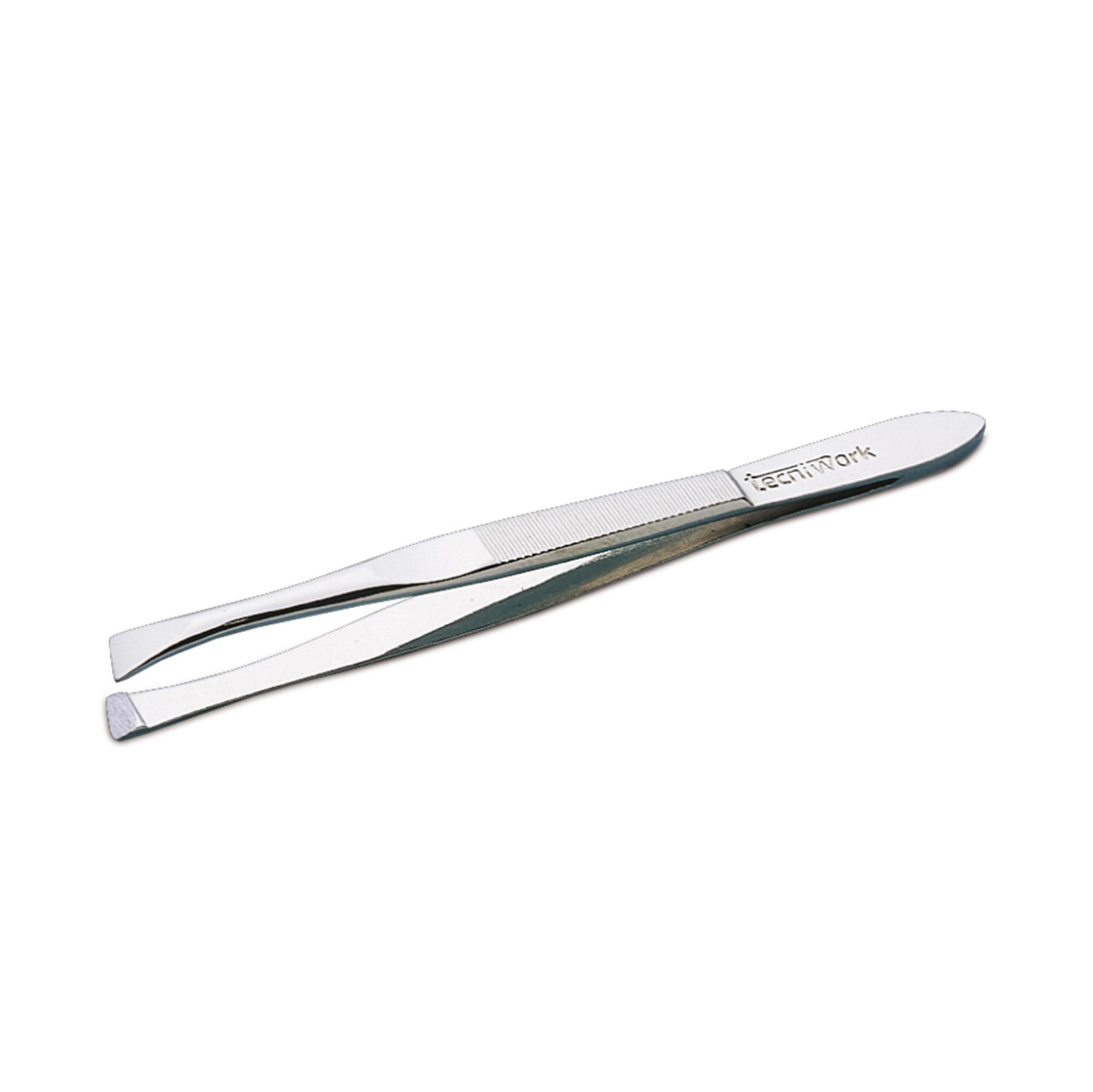 Professional Chrome-Nickel Eyebrow Tweezers with Slanted Tip