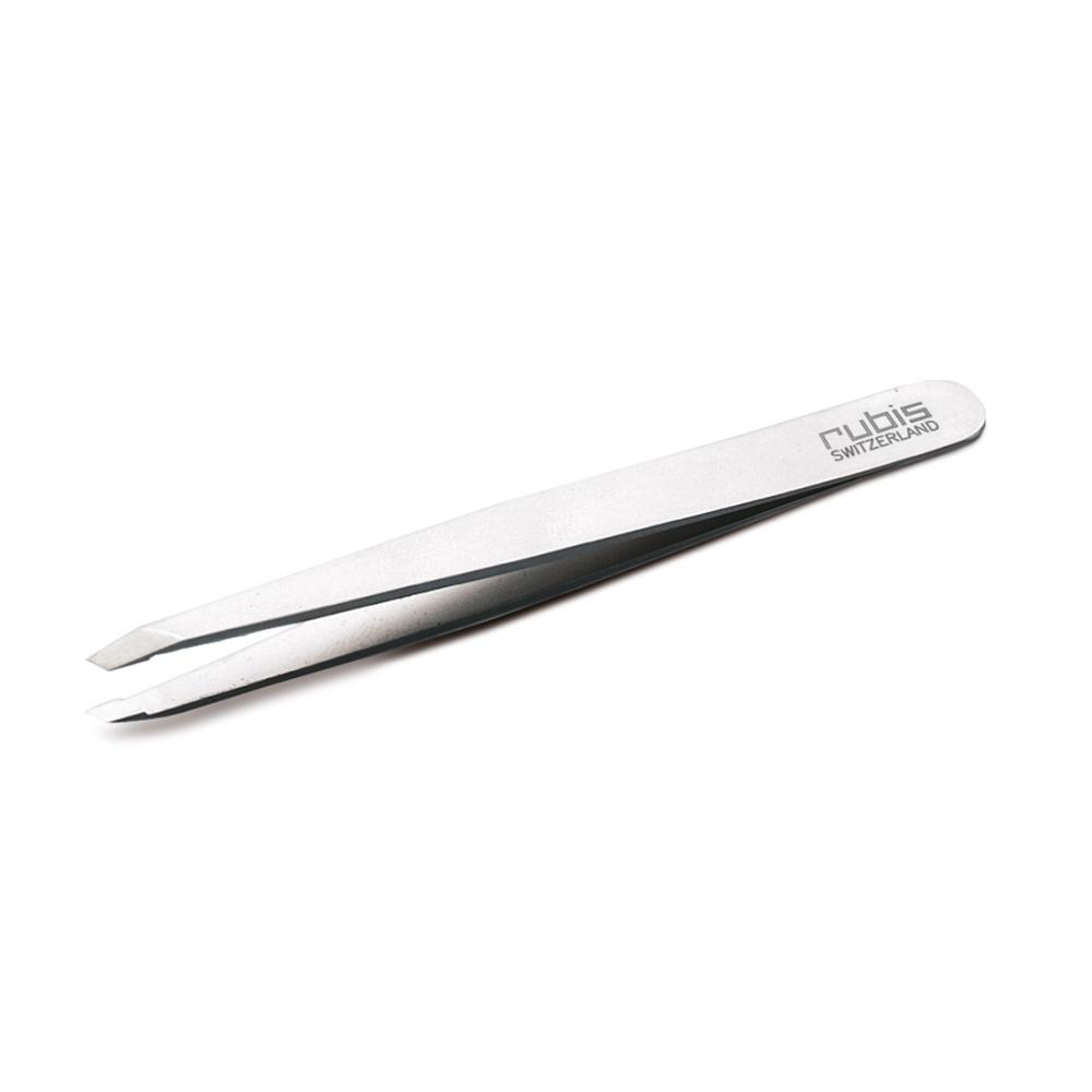 Rubis Profi-Edelstahl-Augenbrauenpinzette mit abgeschrägter Spitze