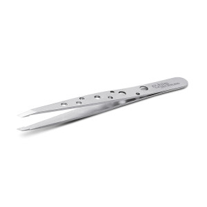 Perforated slant eyebrow tweezers