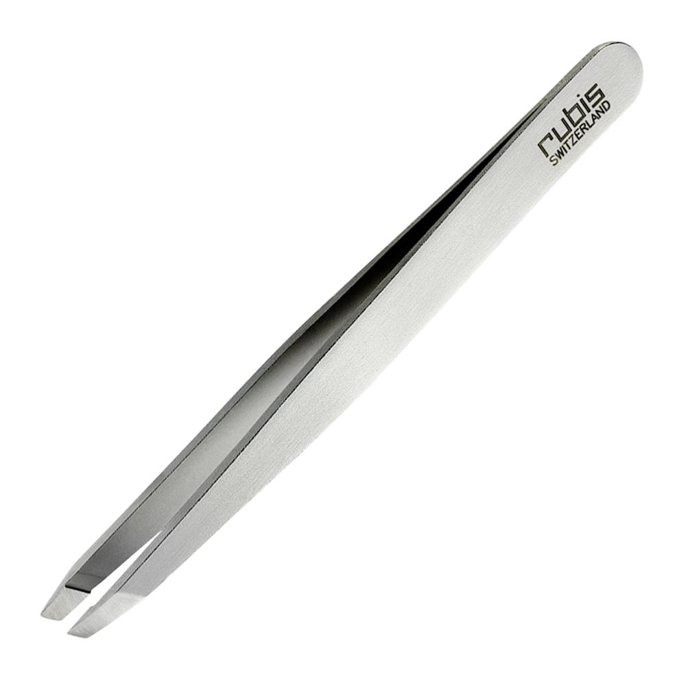 Rubis Profi-Edelstahl-Augenbrauenpinzette mit abgeschrägter Spitze