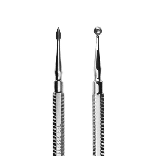 Professional stainless steel double-ended bone squeezer with dermal needle