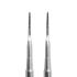 Rasqueta profesional de acero inoxidable con doble punta y microlima fina.