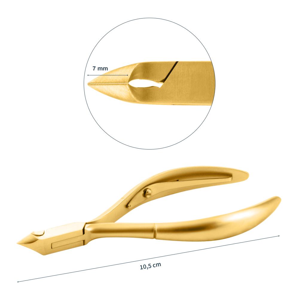 Professionelle Nagelhautzange Satin Gold Schnitt 7 mm