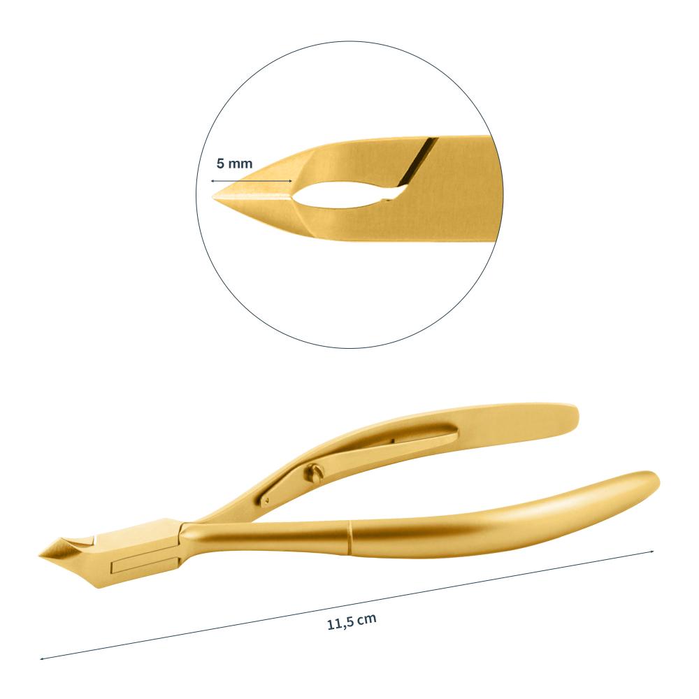 Gold Professional cuticle nippers jaw 5 mm