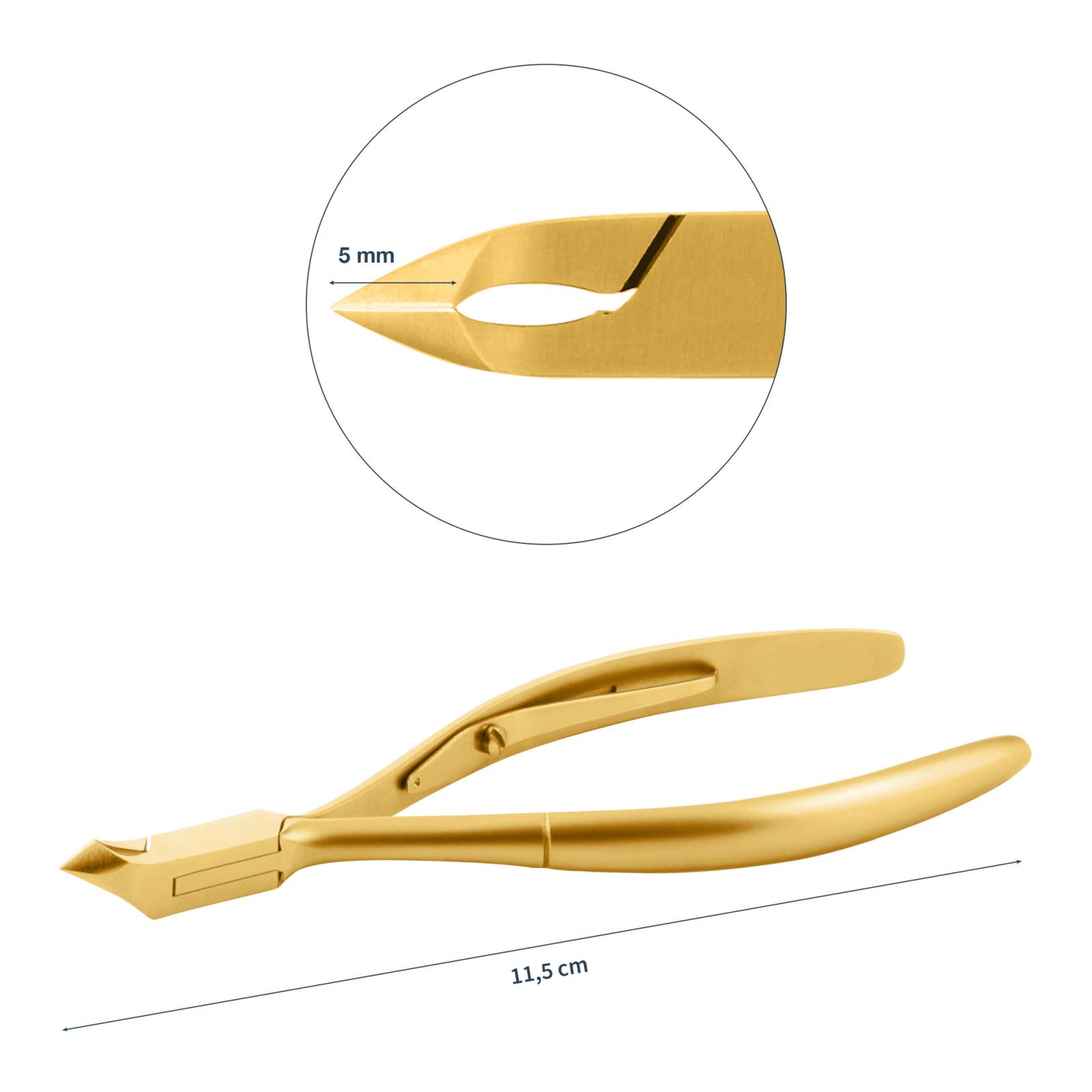 Gold Professional cuticle nippers jaw 5 mm