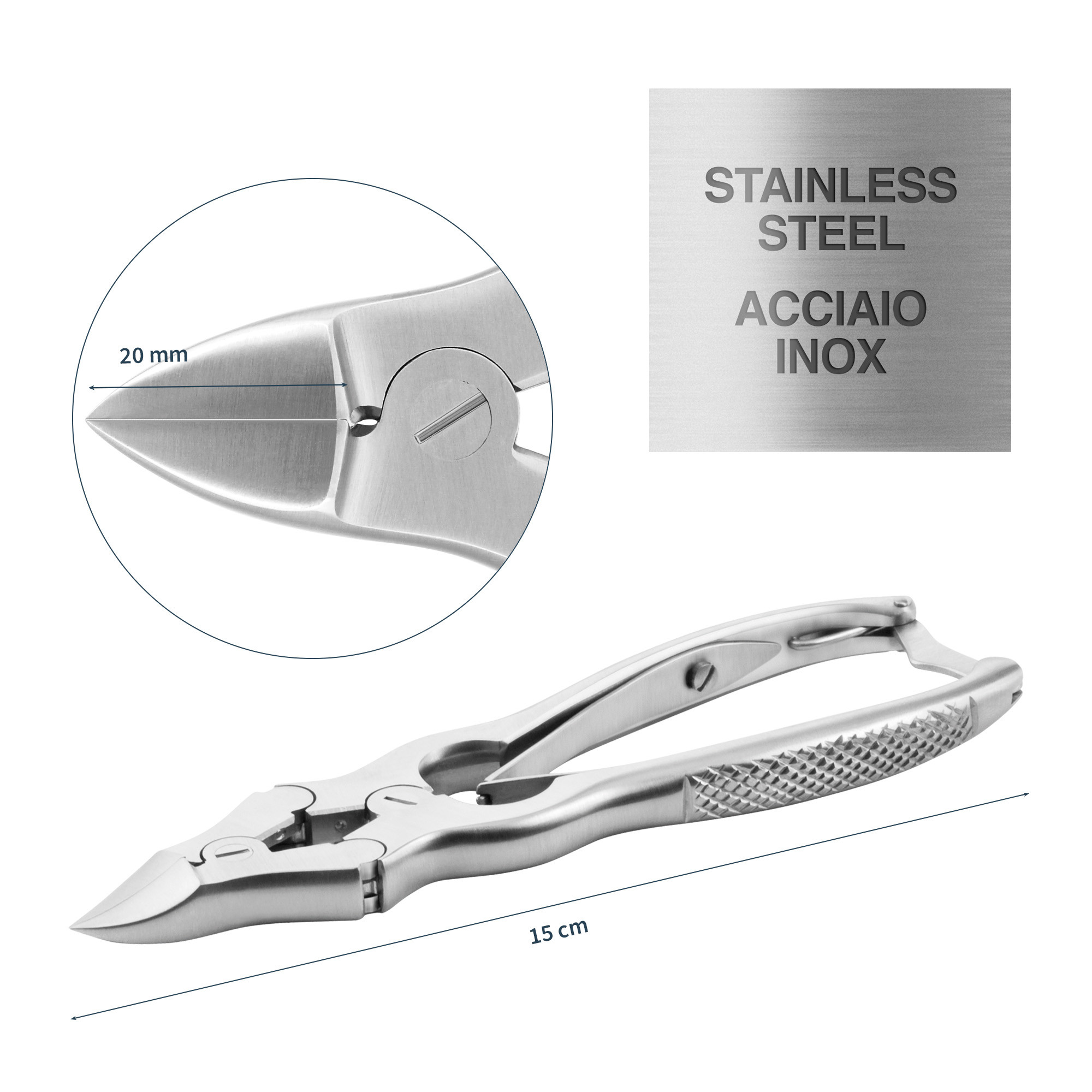 Professional nail nippers Concave cut 20 mm