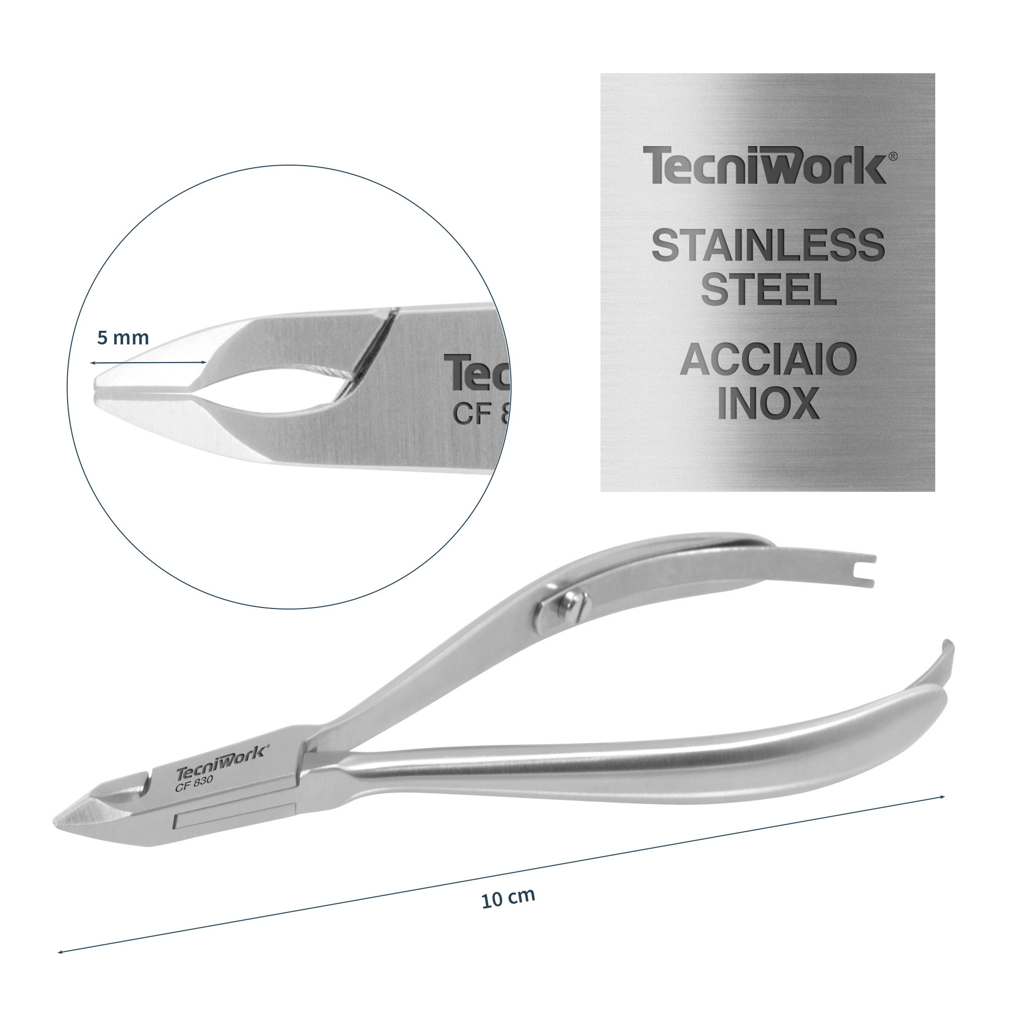 Professional cuticle nipper with round tip Cut 6 mm
