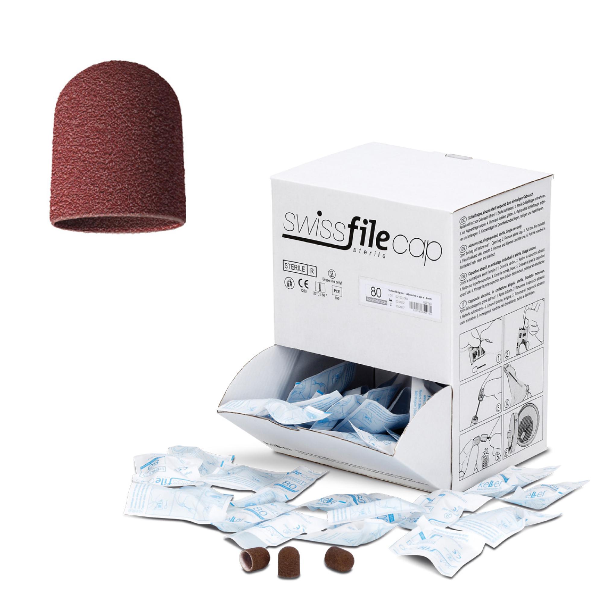 Capuchones abrasivos desechables estériles envasados en bolsas, grano grueso 10R Swiss File Cap, 100 unidades