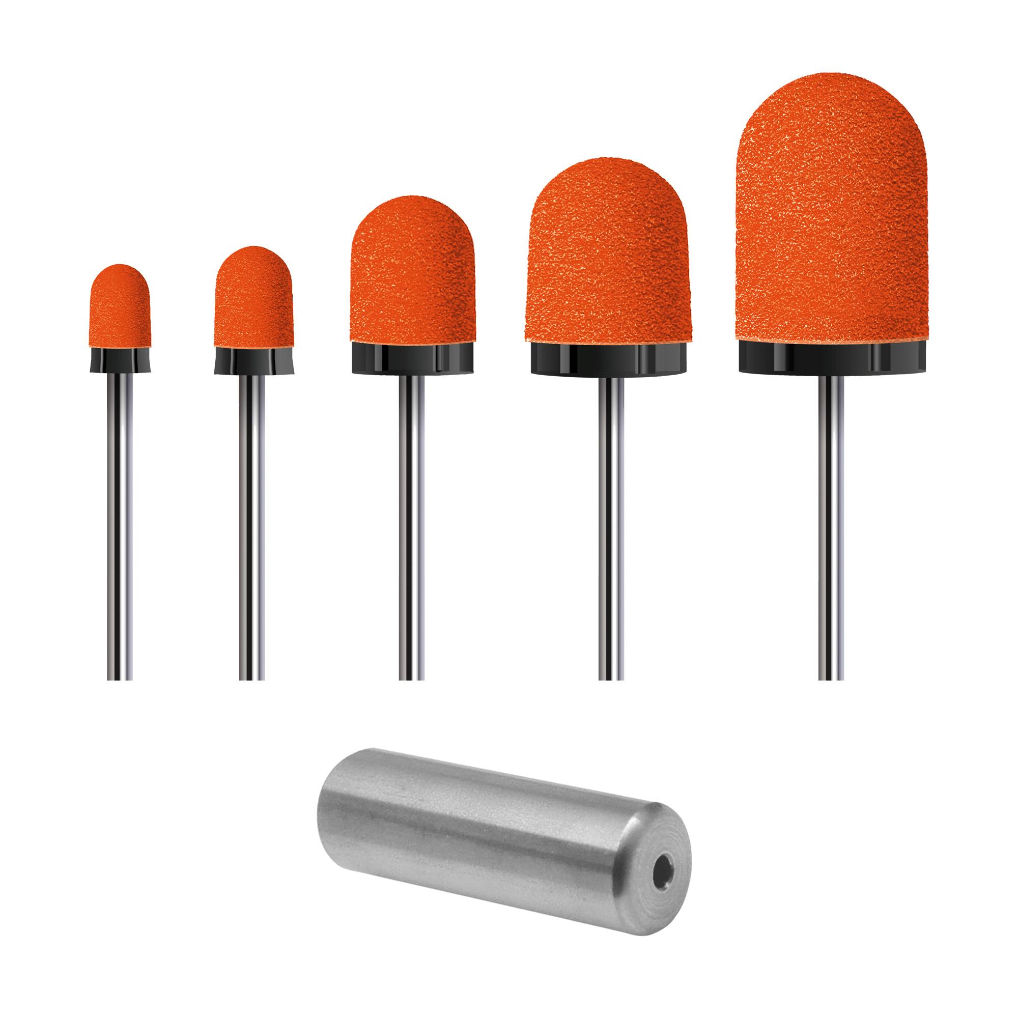 Kit completo de mandriles y capuchones abrasivos profesionales Secure Cap 81 pz