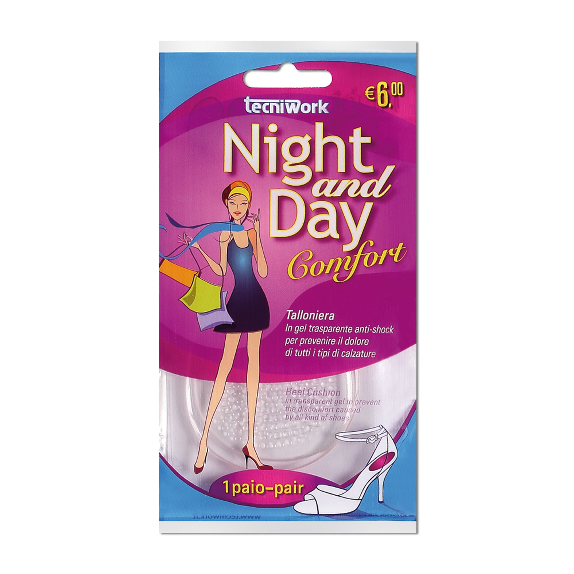 Night and Day unauffällige durchsichtige Gel-Fersenkissen Karton-Display à 12 Packungen