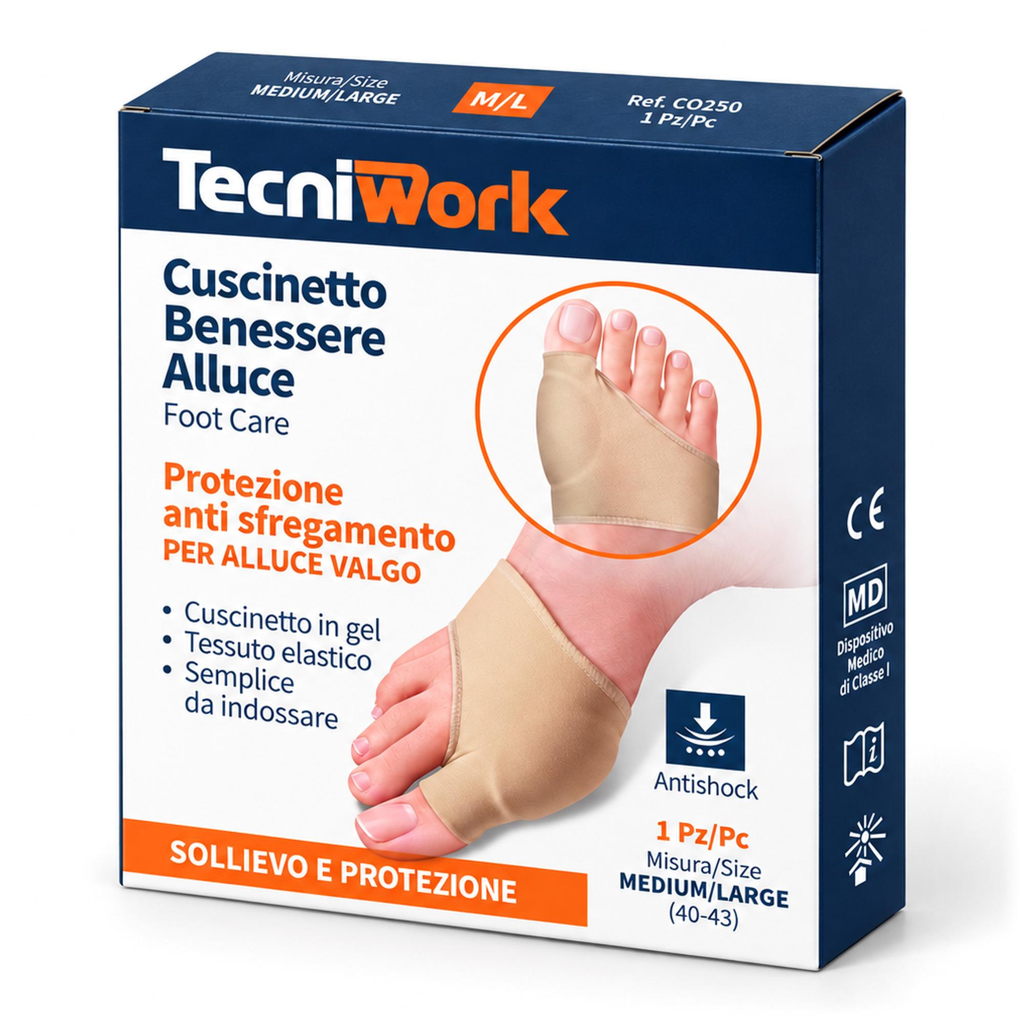 Cuscinetto Benessere Alluce protezione per Alluce Valgo in gel e tessuto Mis. M/L 1 pz