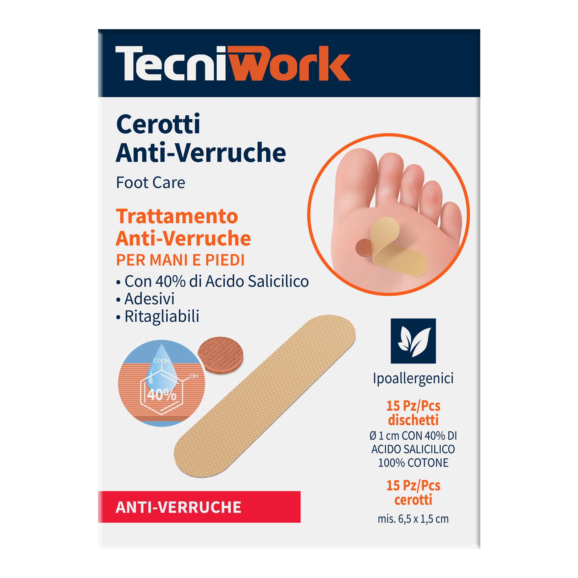 Patchs anti-verrues pour les mains et les pieds, contenant 40 % d'acide salicylique, 15 pièces