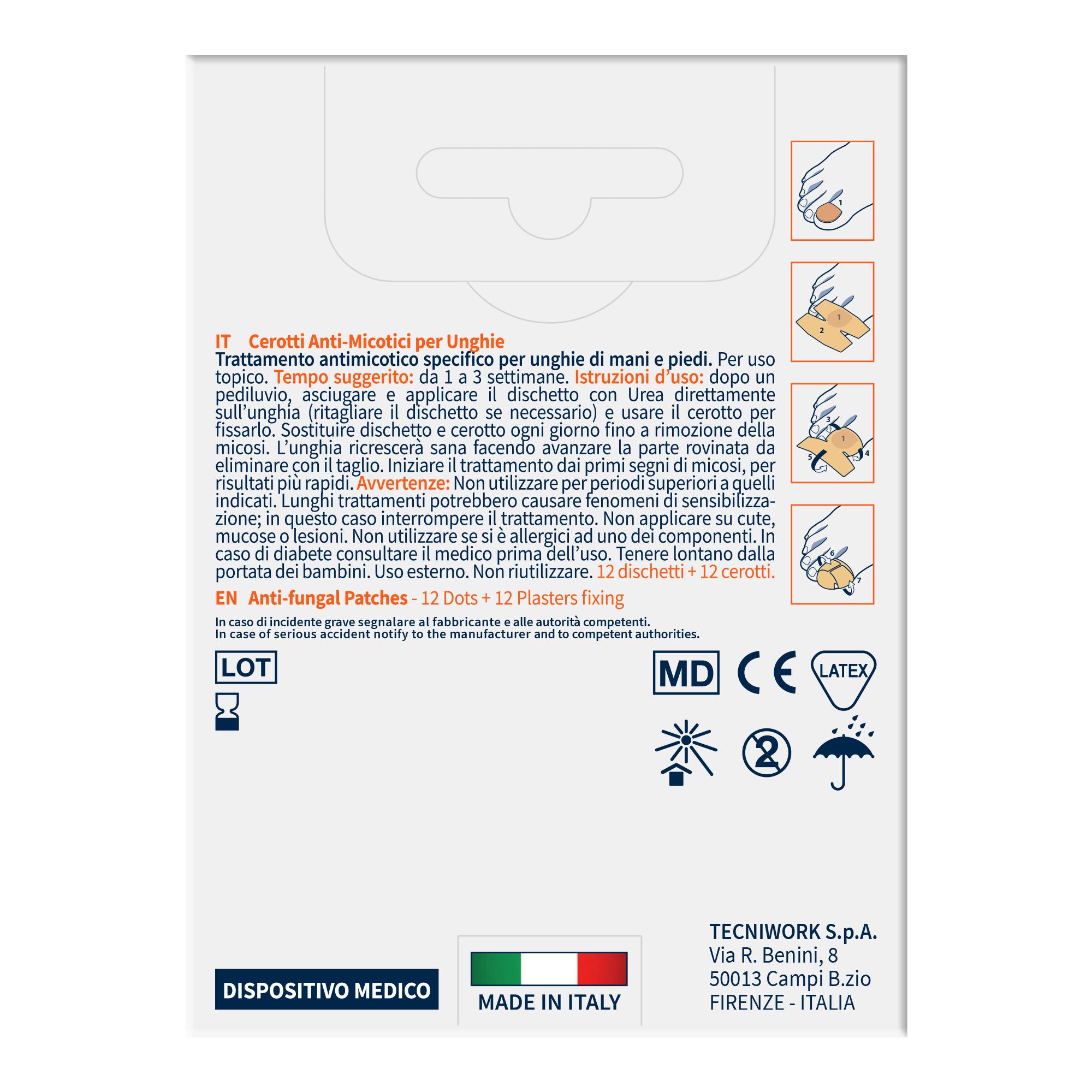 Emplâtres antifongiques pour ongles des mains et des pieds avec 40% d'Urée 12 pc