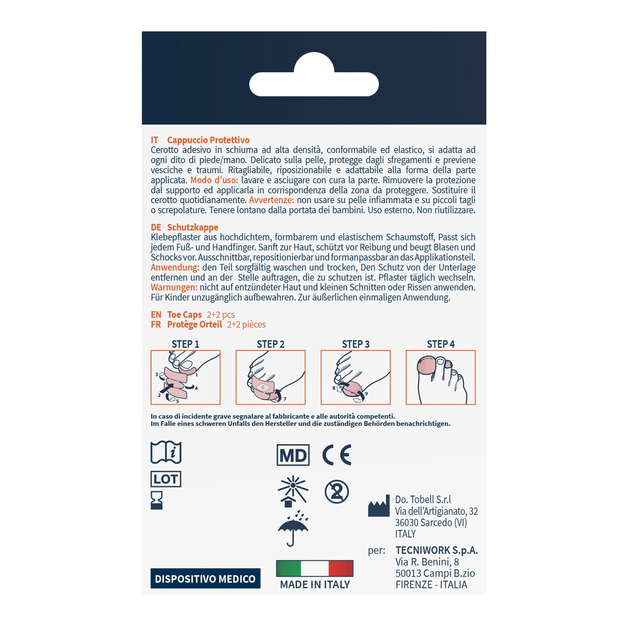 Capuchón protector para dedos, previene traumatismos y ampollas, 4 unidades