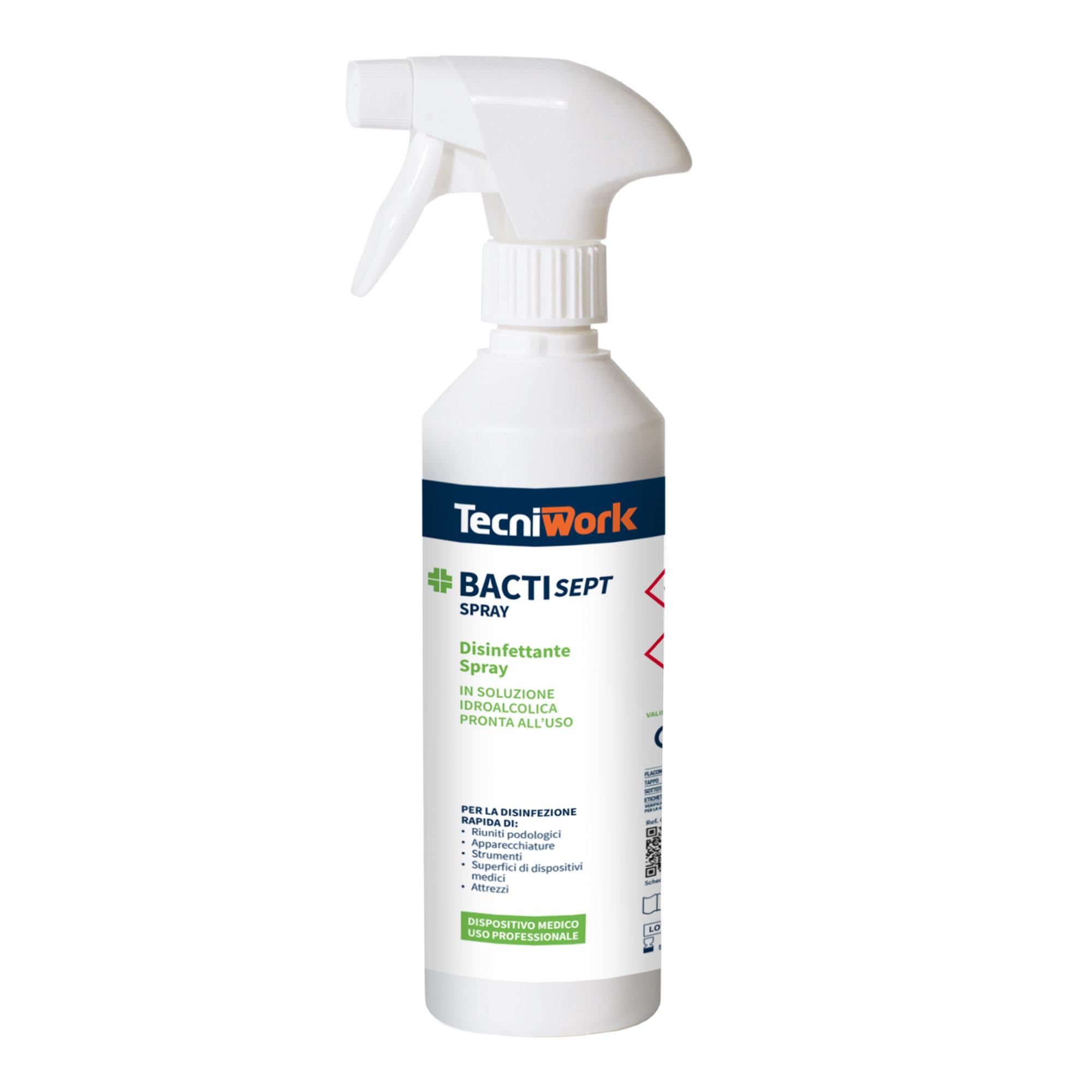 Désinfectant pour surfaces et équipements avec un taux d'alcool de 70° Bactisept Spray 1 l