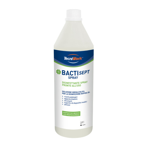 Disinfettante per superfici e attrezzature con grado alcolico 70° Bactisept Spray 1 l