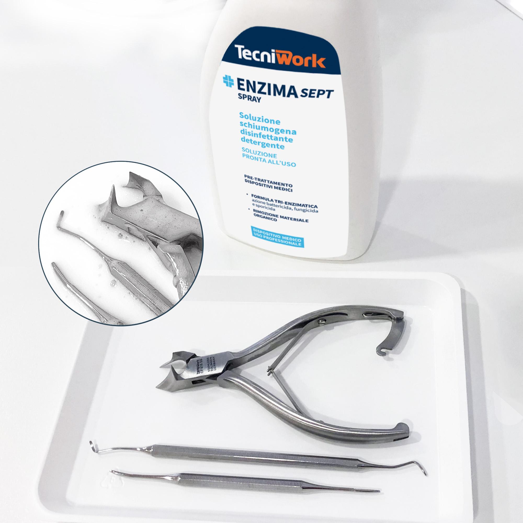 Détergent enzymatique désinfectant pour le prétraitement des instruments Enzimasept Spray 750 ml