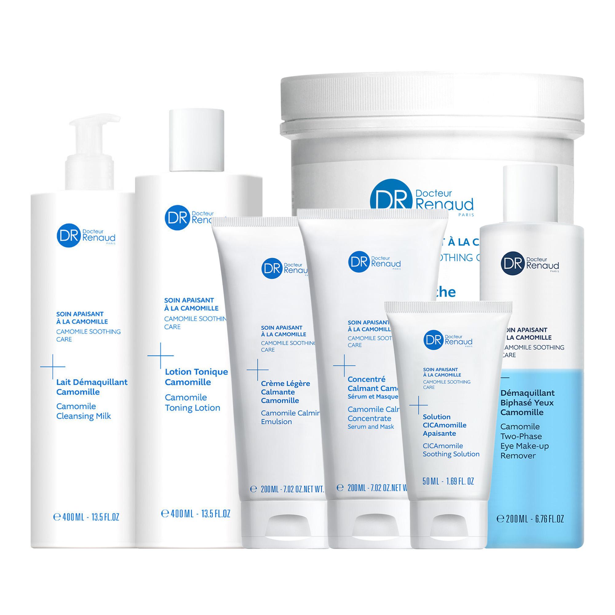 Promoción cabina Docteur Renaud Línea facial con manzanilla 8 pz